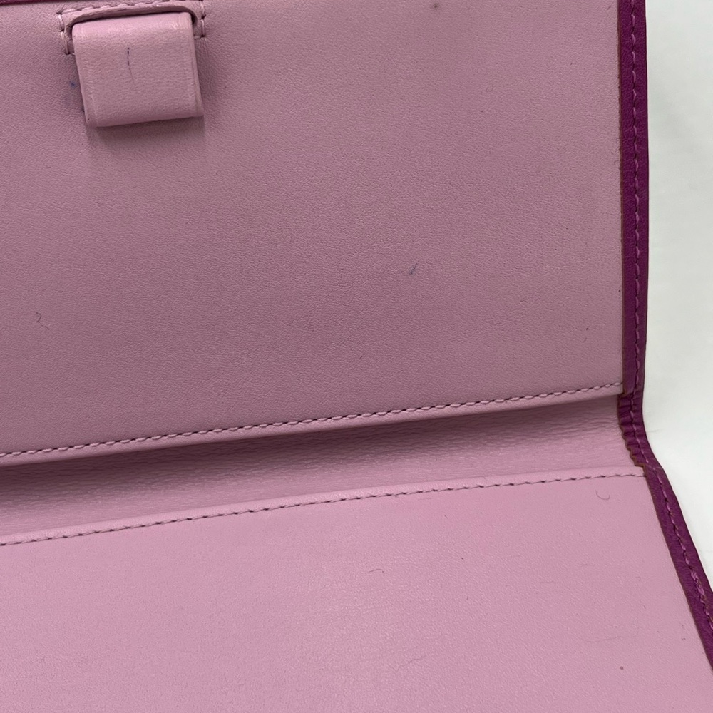 Coach RARE signature checkbook cover case holder khaki Purple Lavender. - Picture 7 of 13